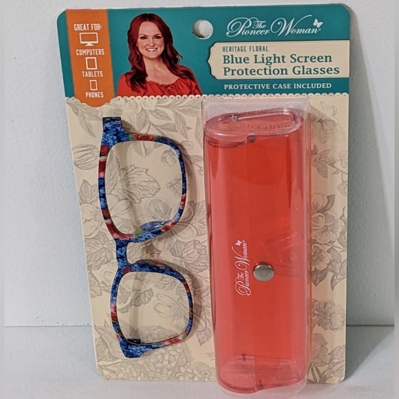 The Pioneer Woman Heritage Floral Blue Light Screen Protection Glasses With Case - Picture 1 of 2